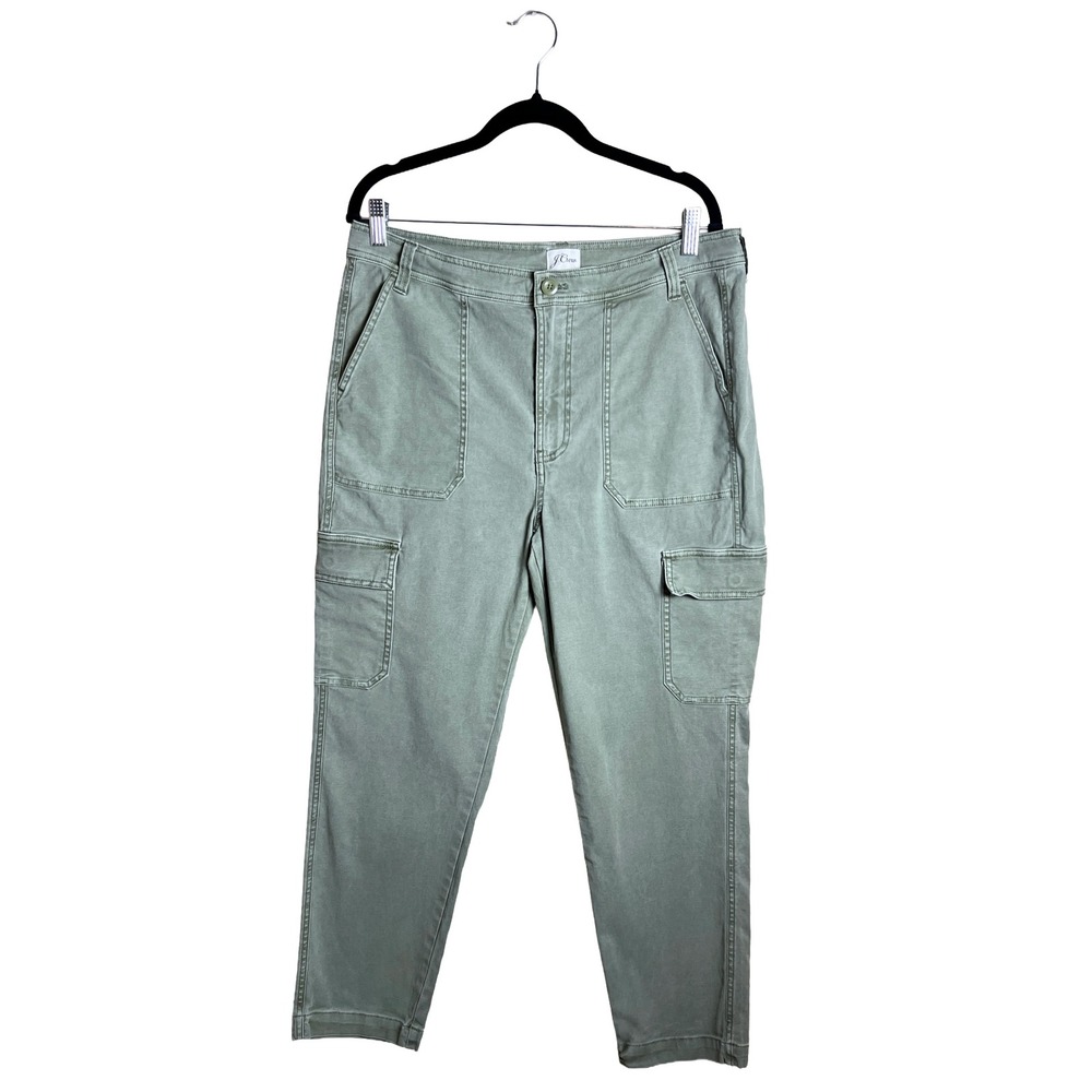 J.Crew Utility Cargo Pants Olive Green Stretch Slim Straight Size 30